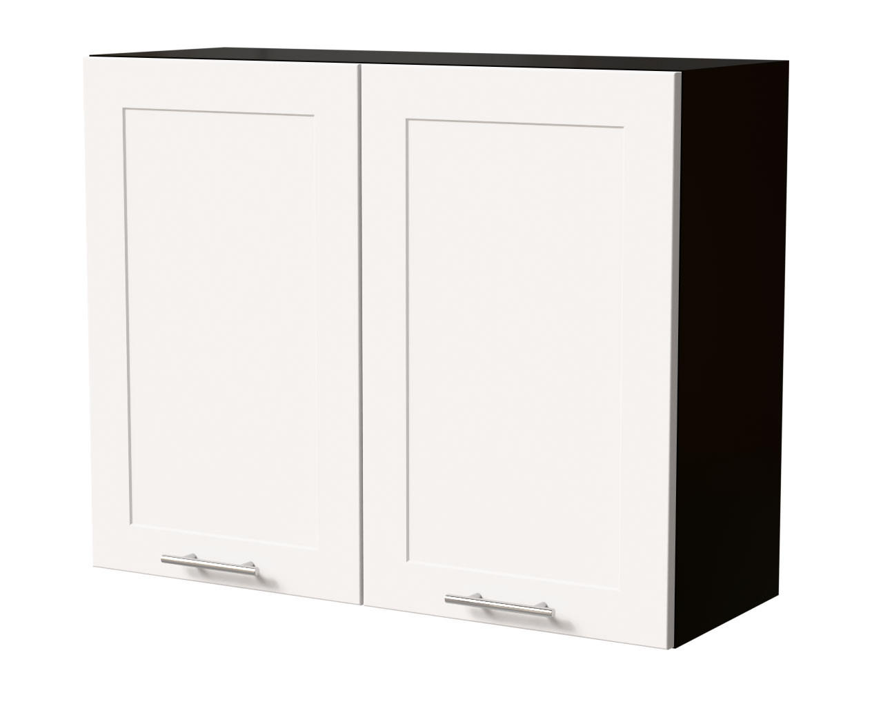 Feldmann-Wohnen Hängeschrank Weiß, Schwarz 90x72x32.5 cm