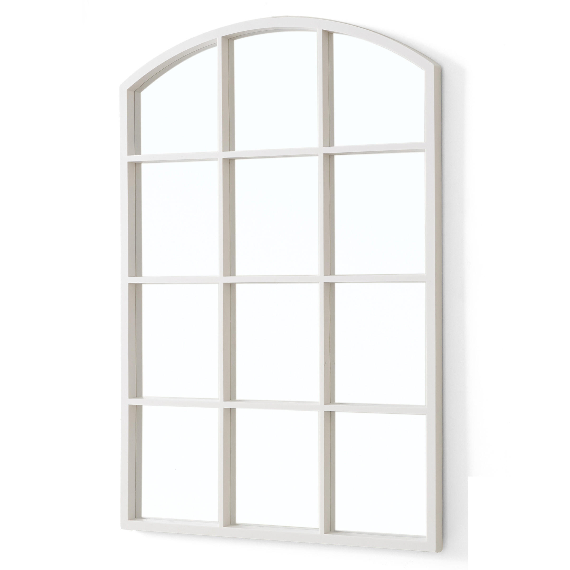 FENSTERSPIEGEL Bogenrahmen 76/52 cm - Weiß, Glas (52/76/3cm) - Giftdecor