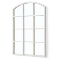 FENSTERSPIEGEL Bogenrahmen 76/52 cm - Weiß, Glas (52/76/3cm) - Giftdecor