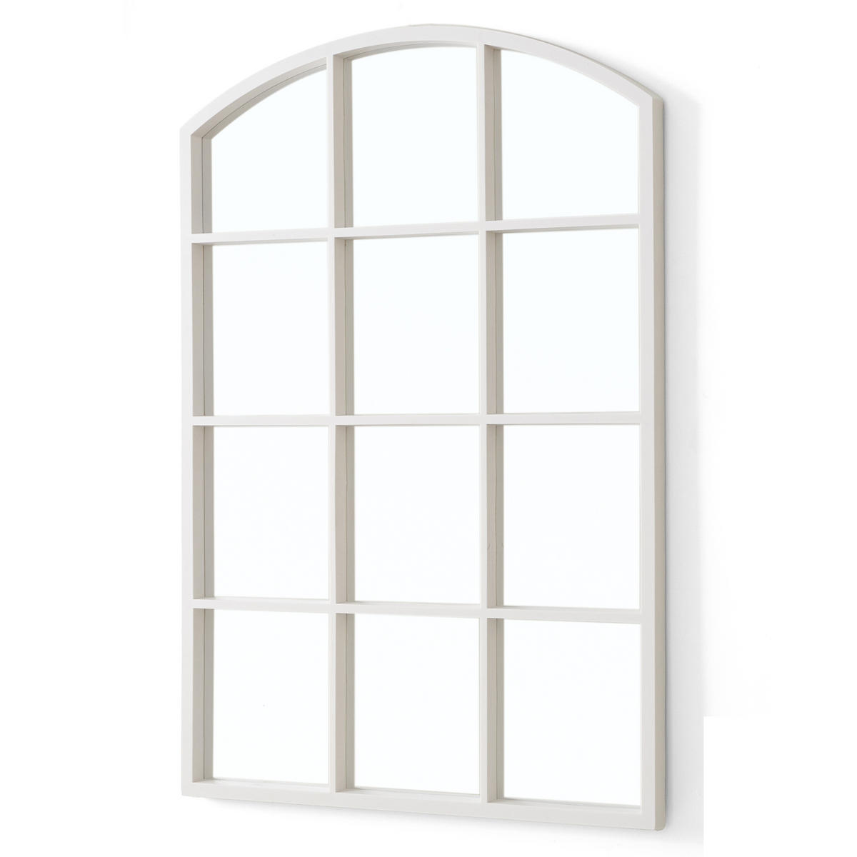 FENSTERSPIEGEL Bogenrahmen 76/52 cm - Weiß, Glas (52/76/3cm) - Giftdecor