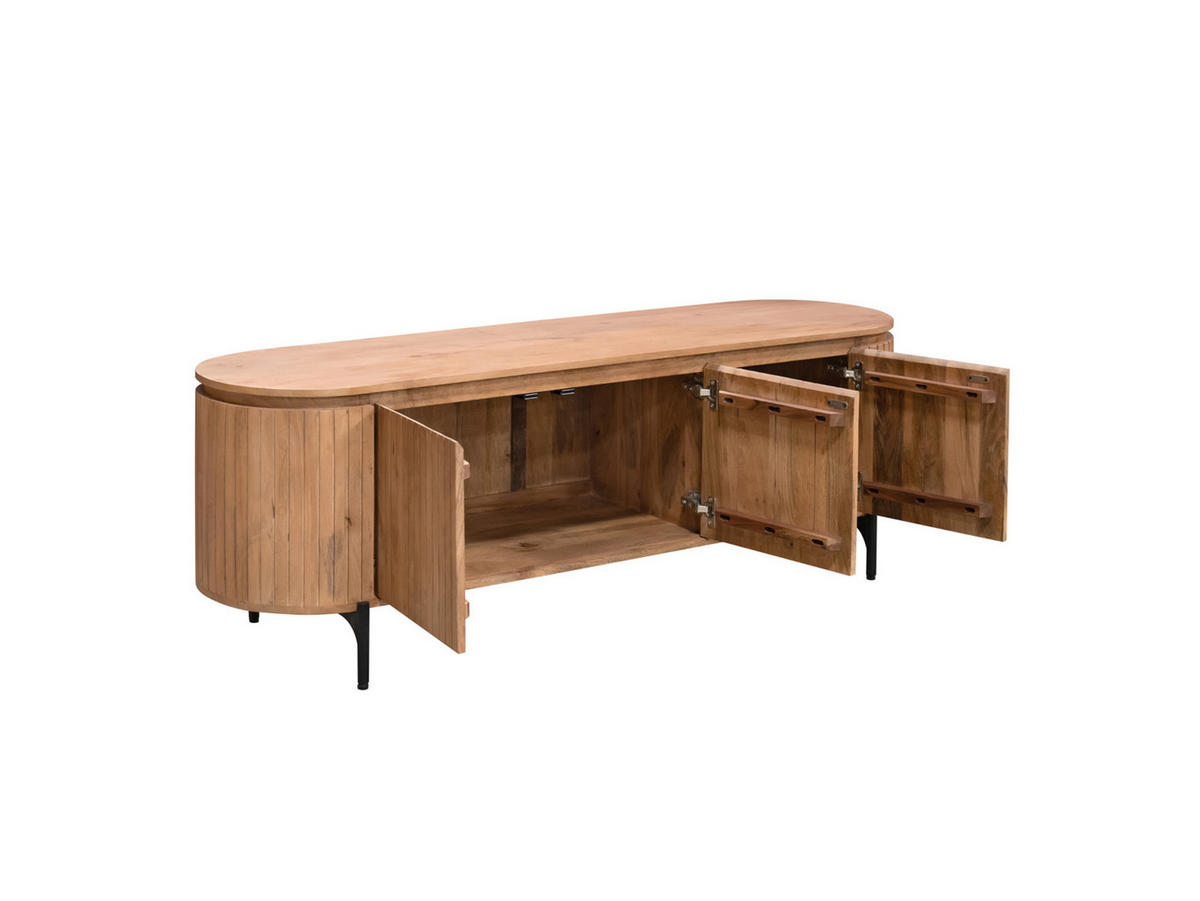 LOWBOARD Helena Mangoholz 165 cm / 45 cm Natur - Naturfarben, Holz (165/55/45cm) - Villa Möbel