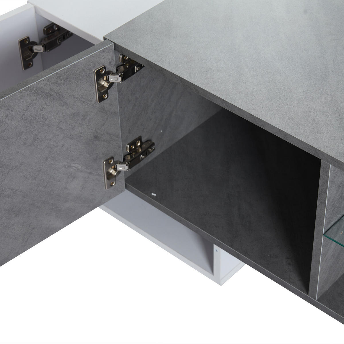 TV LOWBOARD Weiß und Grau 180/40/46 cm - Weiß/Grau, Holzwerkstoff (40/46.5/180cm) - Urban Meuble