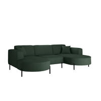 ECKSOFA Designer Modena U Rein stoff Poso Grün - Grün, Holz (165/299cm) - Kaiser Möbel