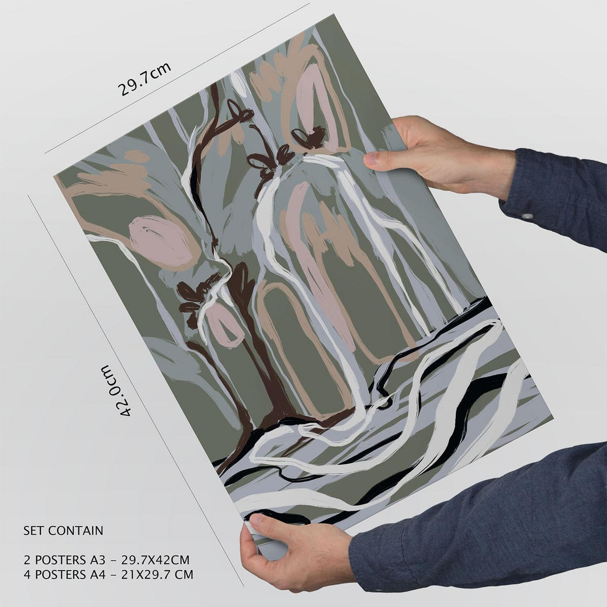 POSTER Set Mit 6 Clifton Landschaftsabstrakte Größe A3 & A4 Rahmenlos - Klar, Papier (29.7/1cm) - Nacnic