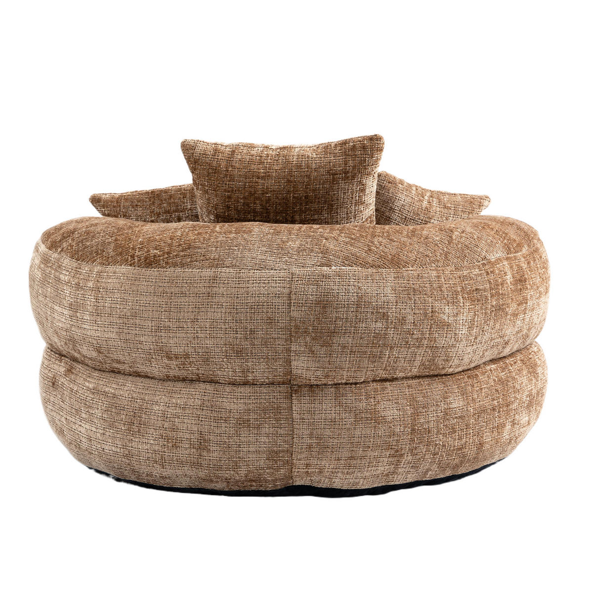 SITZSACK Chenille Kaffee mit Armlehnen - Braun, Textil (108/52/108cm) - WISHDOR