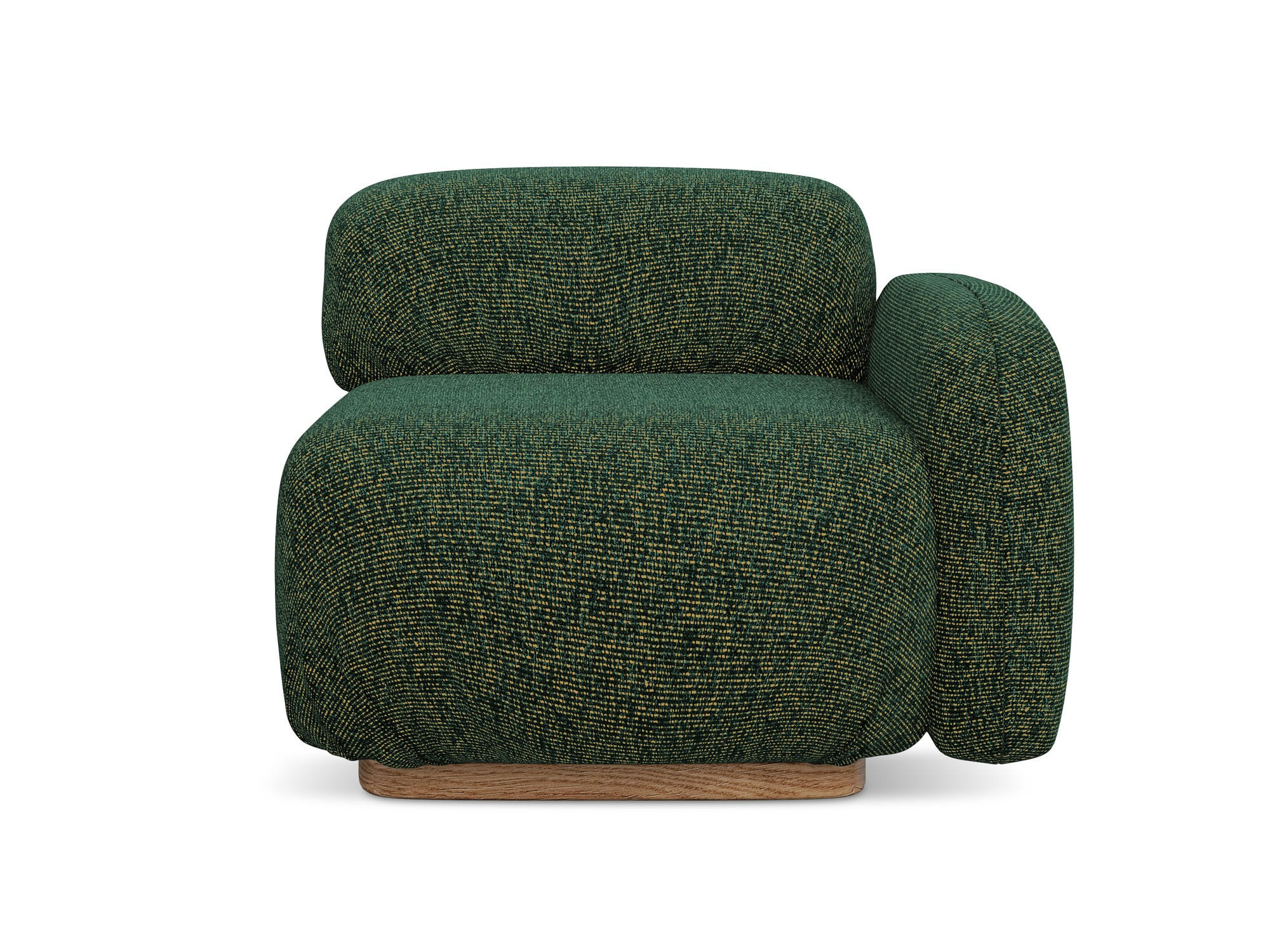 SOFAELEMENT Rechts Strukturstoff Stoff Grün - Braun/Grün, Holz/Textil (95/73/95cm) - Makamii