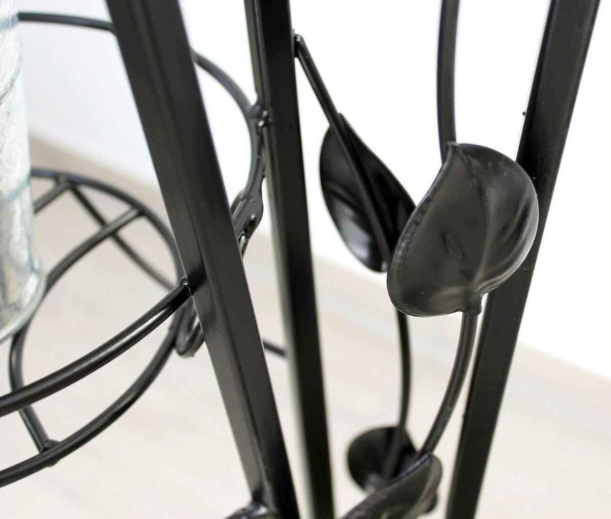 BLUMENTREPPE Metall Schwarz 100 cm KW041 - Schwarz, Metall (47/100/47cm) - DanDiBo