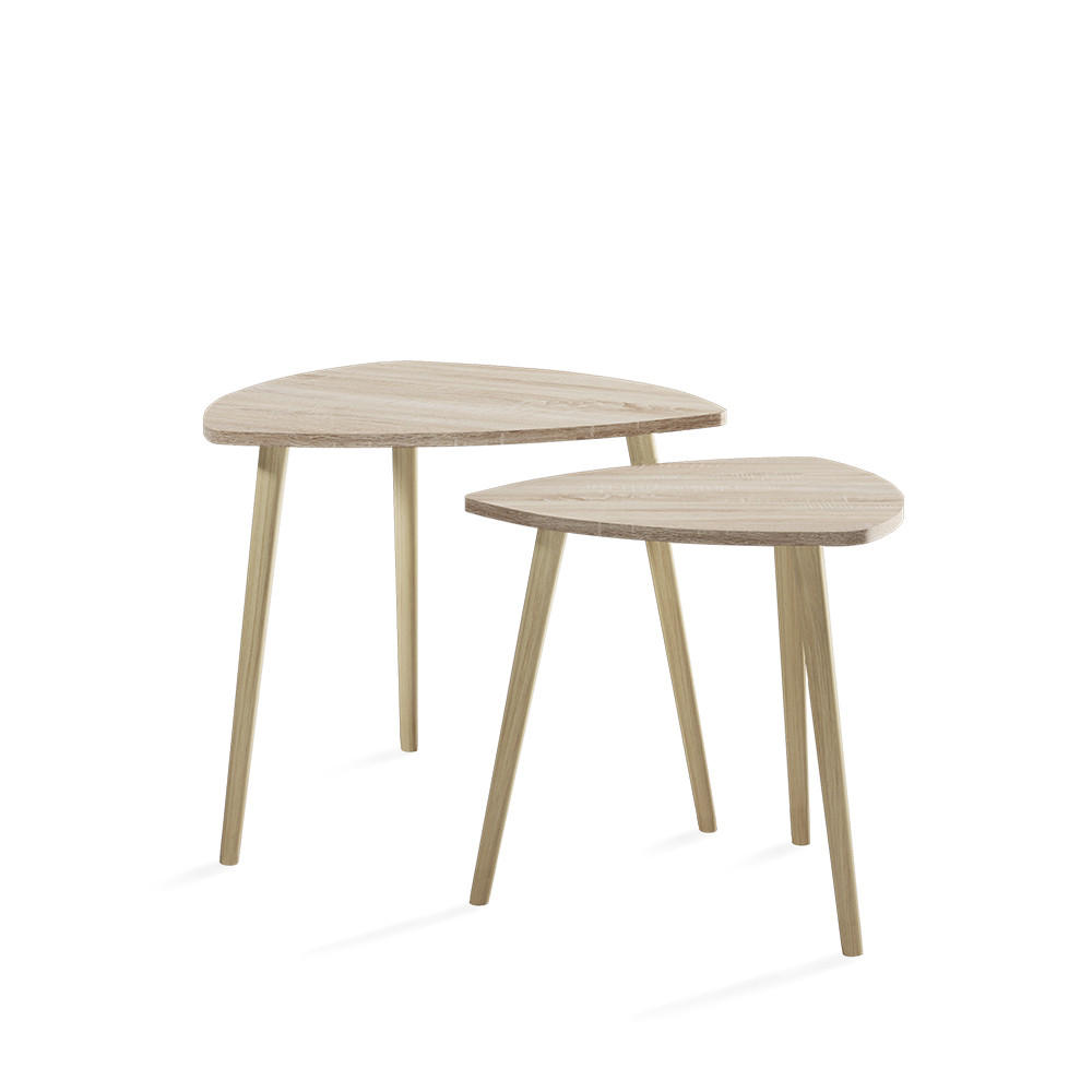 COUCHTISCH Twino Sonoma 48 x 45 cm 2er Set - Sonoma Eiche, Holzwerkstoff (48/48/45cm) - Vicco