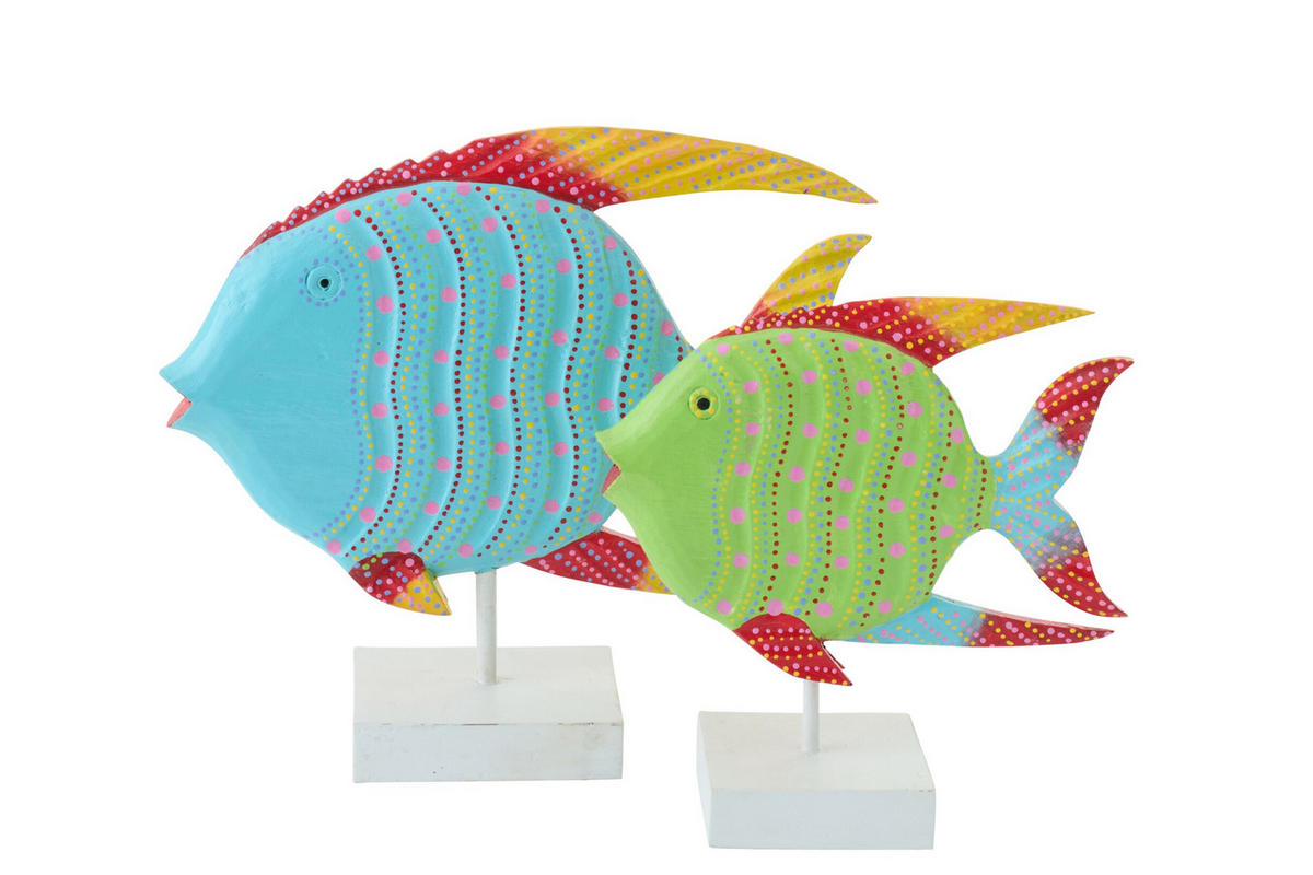 DEKOOBJEKT FISCH OMI - Multicolor, Holz (12.5/30/37cm) - J-Line