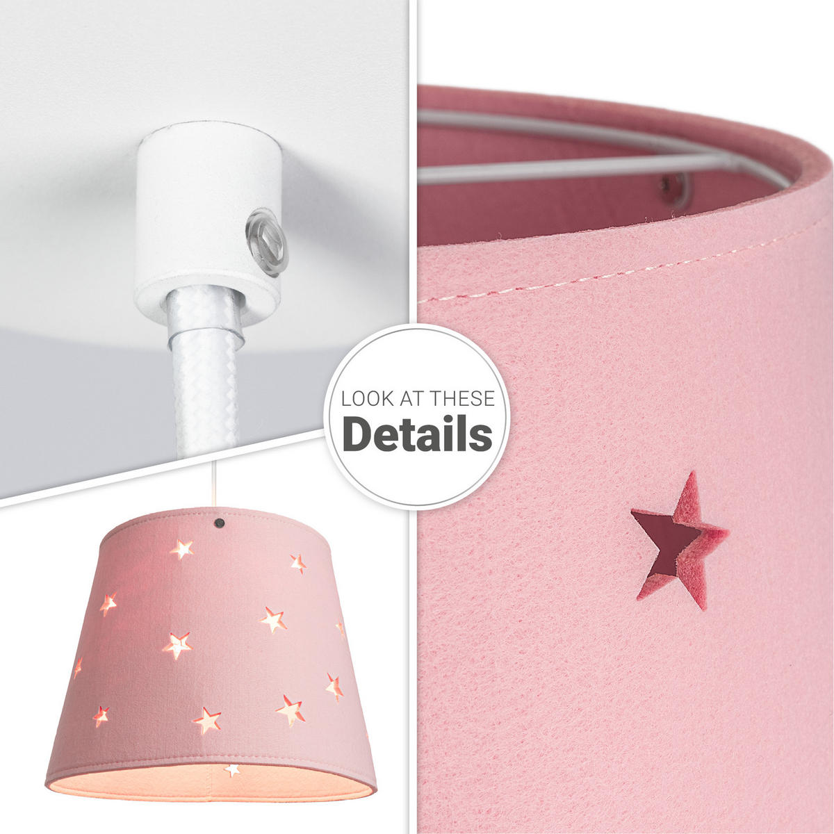 PENDELLEUCHTE Hugo Pd1 Glen - Rosa, Metall (33/33/23.9cm) - Paco Home