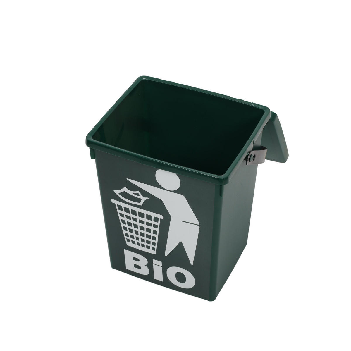 BIO-ABFALLBEHÄLTER mit Logo 5 l 18/16,5/23,5 cm - Schwarz, Kunststoff (16.5/23.5/18cm) - Storage solutions