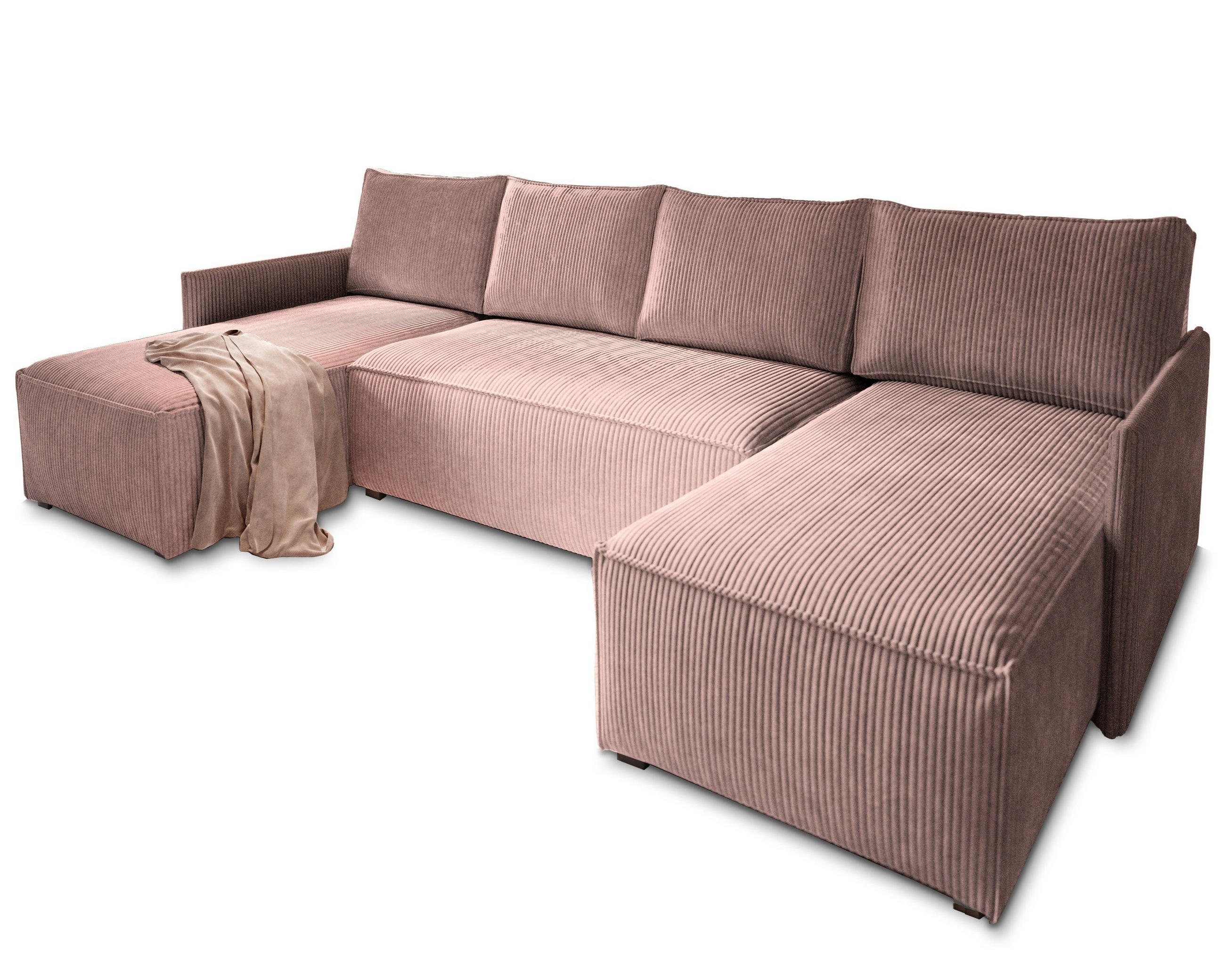 ROHOVÁ SEDAČKA TRES šeříková - šedá/šeříková, dřevo/textil (271/140cm) - MASSENO