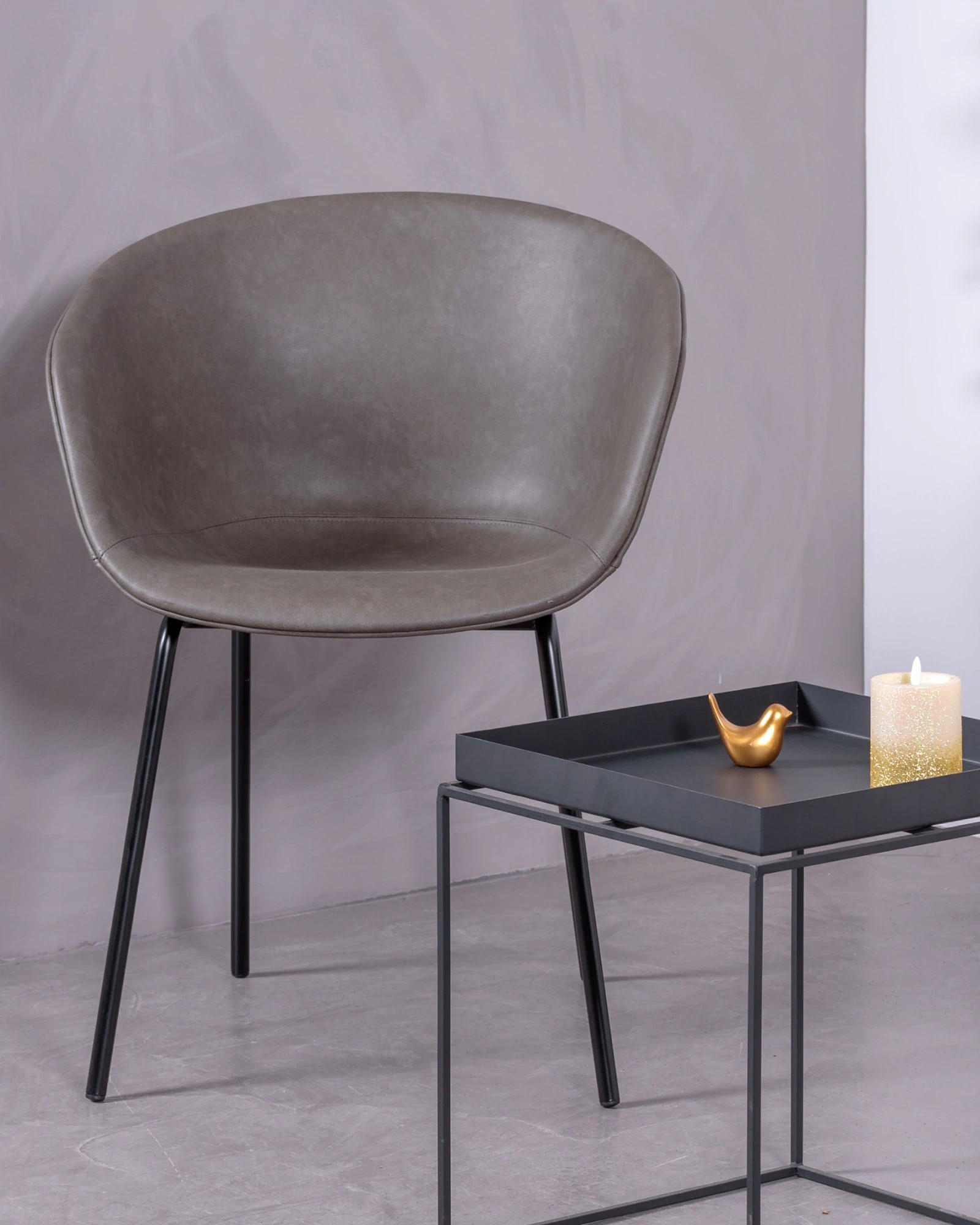 STUHL Textil Dunkelgrau - Dunkelgrau, Textil (59/80/51cm) - Nest Dream