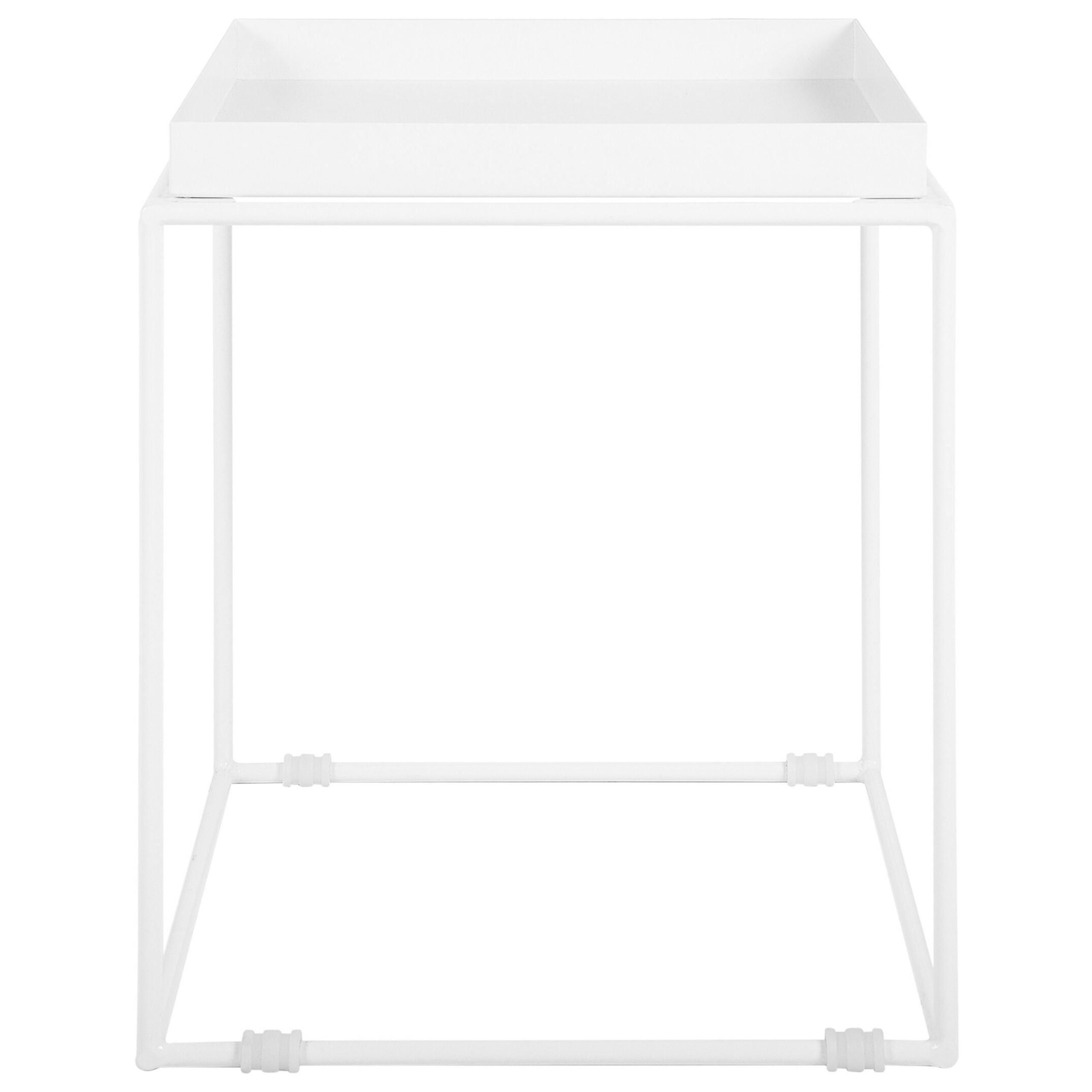 BEISTELLTISCH weiß quadratisch 40/40 cm Saxon - Weiß, Metall (40/40/50cm) - Beliani