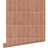 TAPETE Fliesenmuster 50 x 900 cm - Terracotta, Papier (50/900cm) - ESTAhome