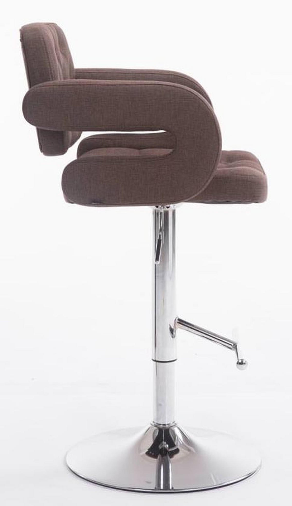 BARHOCKER Dubai, 2er Set, Gestell Metall in Chromoptik, Stoff Braun - Chromfarben/Braun, Textil/Metall (52/100/55cm) - TPFLiving