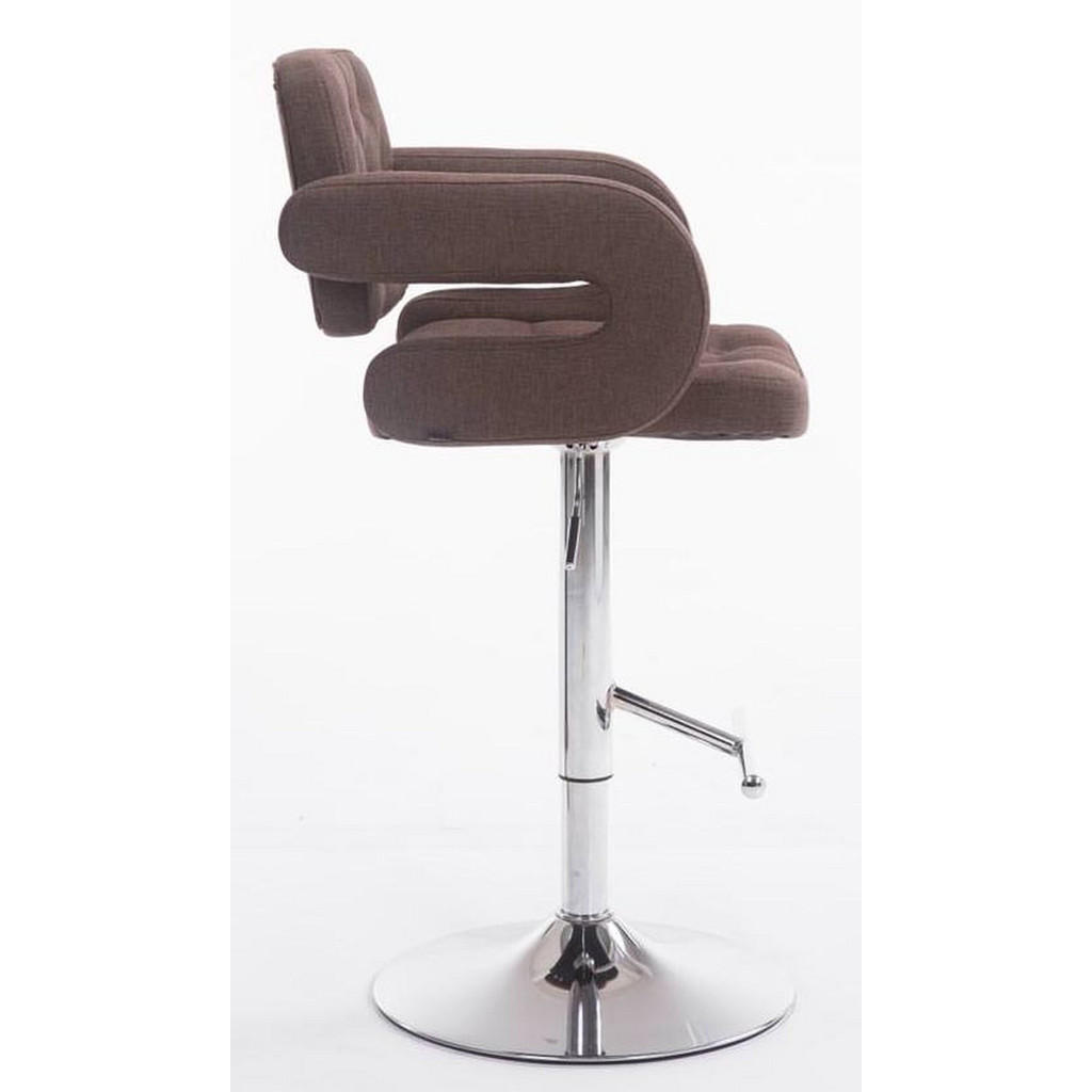 Thumbnail - TPFLiving Barhocker, Braun, Textil, Rundrohr, 52x100x55 cm, Esszimmer, Barmöbel, Barhocker