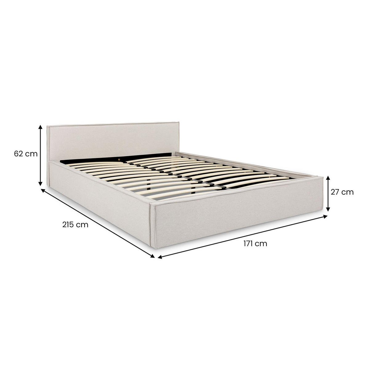 POLSTERBETT PESARO 160x200 cm hellgrau - Hellgrau, Textil (160/200cm) - IDIMEX