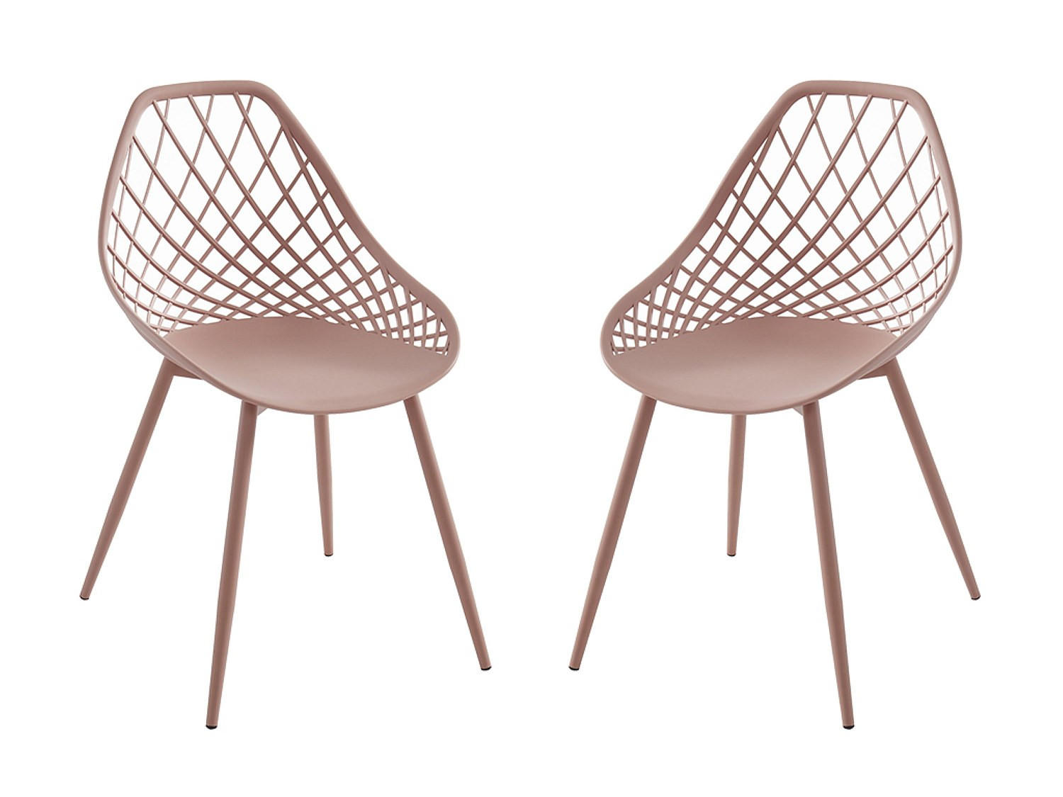 GARTENSTUHL - 54.5cm x 49cm - Polypropylen - rosa - MALAGA - Pink, Metall (54.5/84/49cm) - Vente-Unique