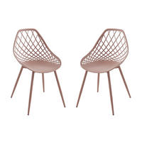 GARTENSTUHL - 54.5cm x 49cm - Polypropylen - rosa - MALAGA - Pink, Metall (54.5/84/49cm) - Vente-Unique