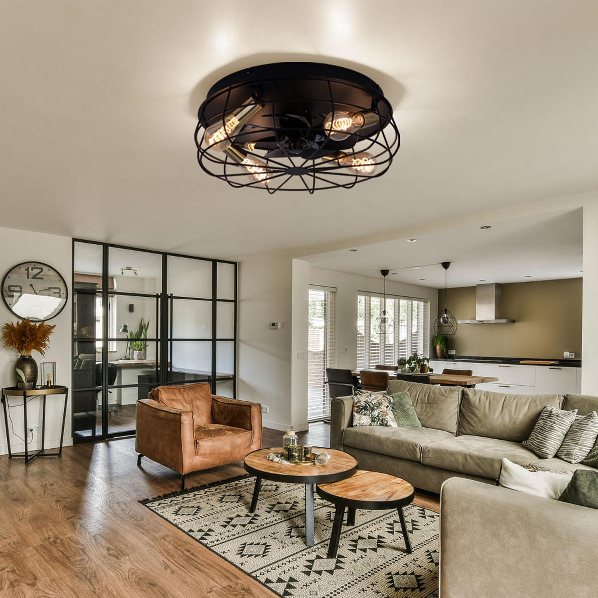 LED DECKENLEUCHTE Metall Schwarz - Schwarz, Metall (48.5/48.5/18cm)