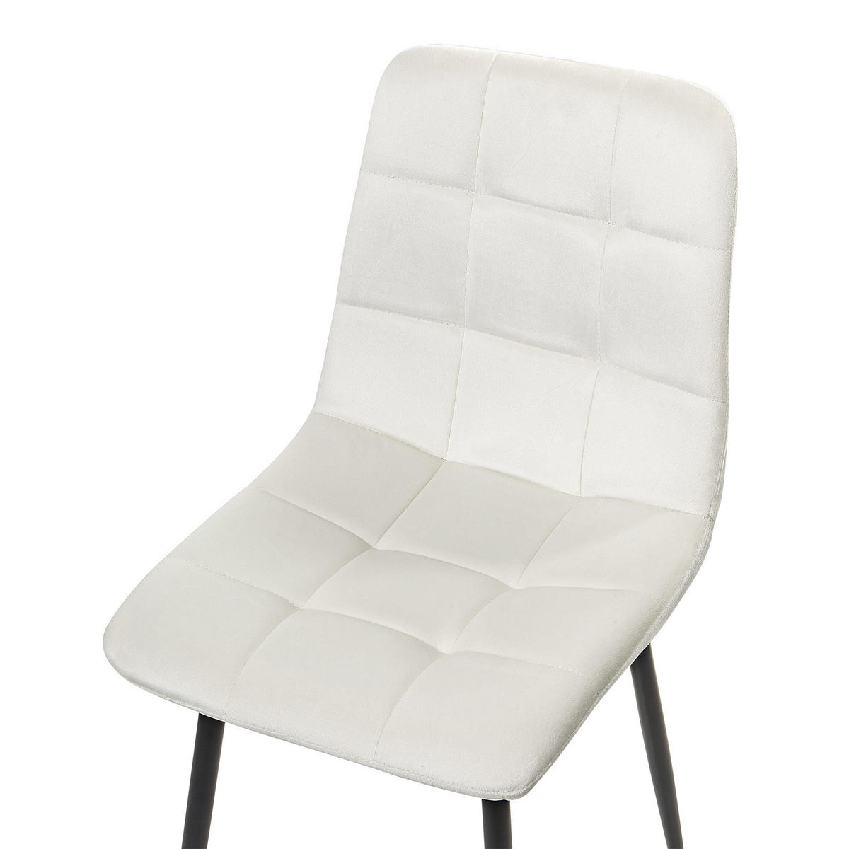 ÉTKEZŐSZÉK 4 darabos Szett Bársony Törtfehér Powell - fekete/fehér, textil (45/88/62cm) - Beliani