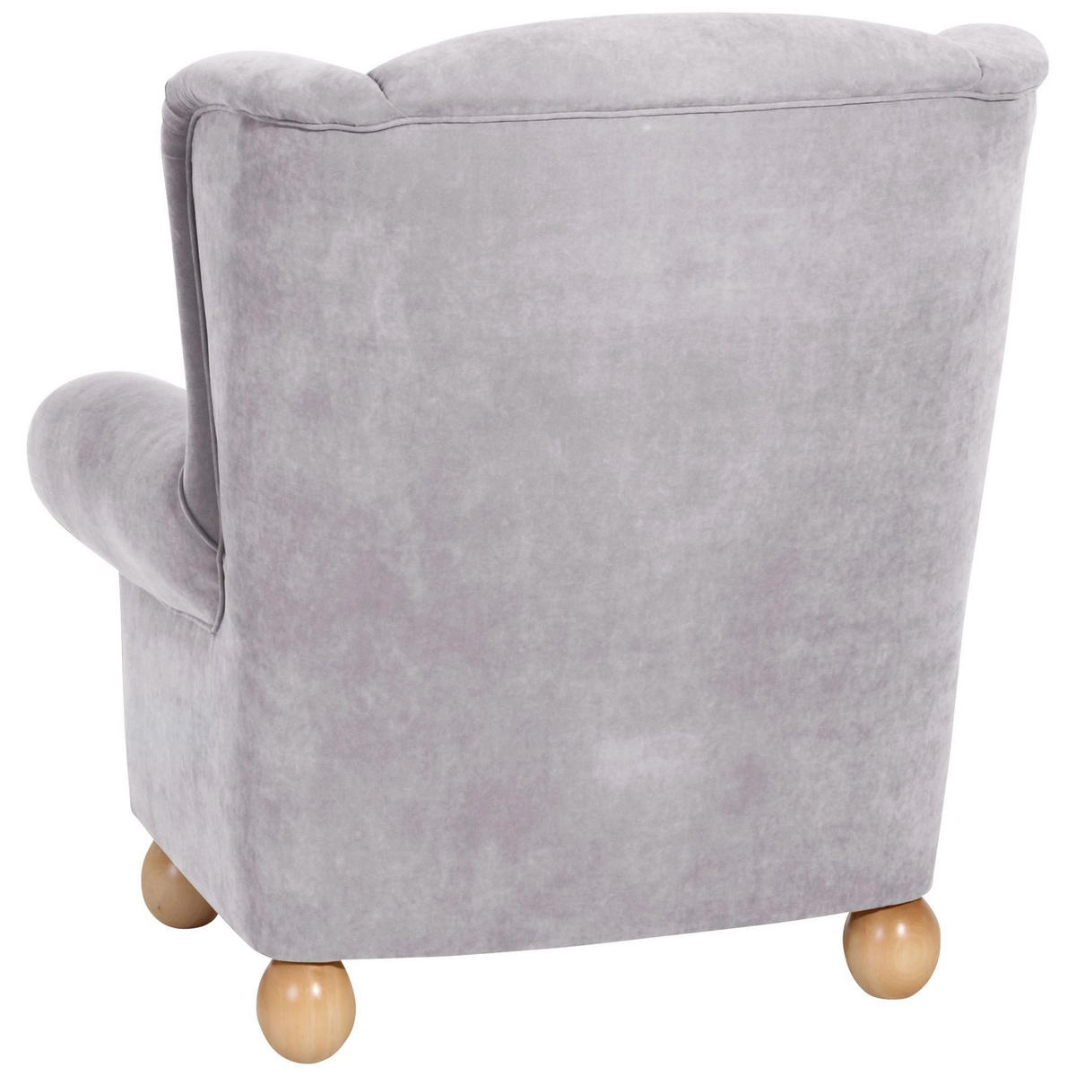 OHRENBACKENSESSEL Kasha Bezug Veloursstoff Buche natur / silber - Silberfarben/Buchefarben, Kunststoff (93/103/87cm) - 58aufmkessel