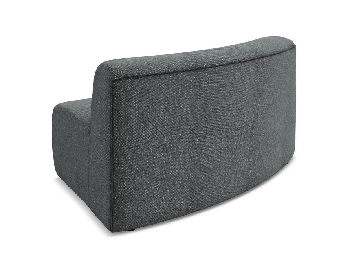 SOFAELEMENT Chenille Stoff Grau - Schwarz/Graphitfarben, Kunststoff/Textil (147/70/89cm) - Makamii