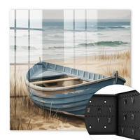SCHLÜSSELBOX Schwarz 30x30 cm- Türöffnung nach rechts - Strandboot - Blau, Metall (30/30/5cm) - TULUP
