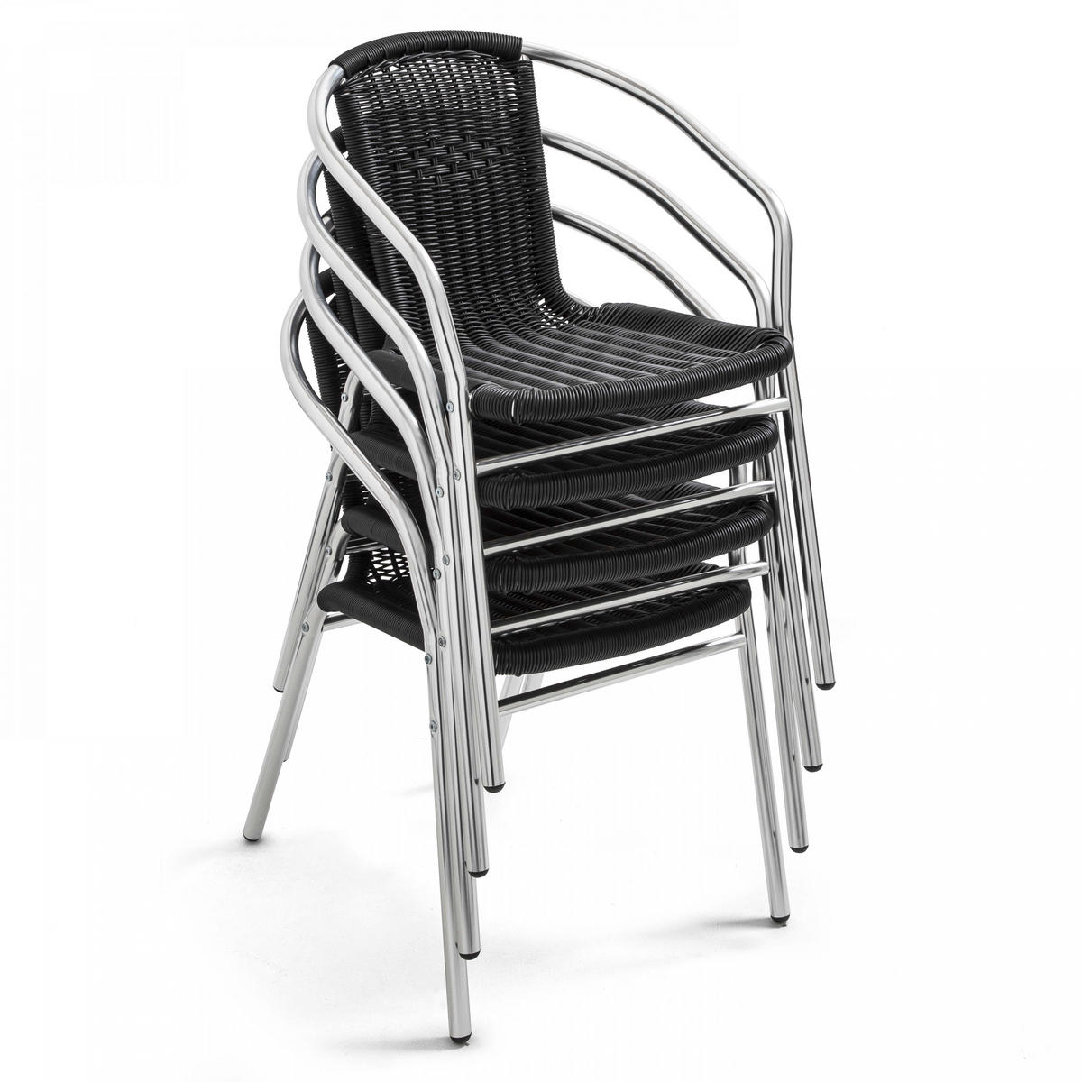 GARTENSTUHL, Schwarz - Schwarz, Metall (60/72/51cm) - Oviala