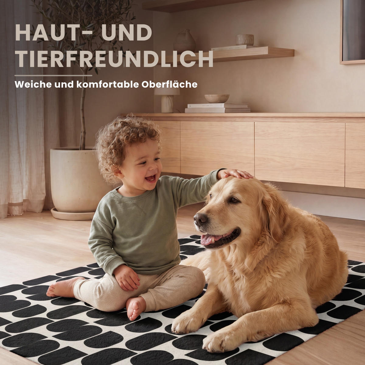 KOBERCE - Moderné - vzorované - čierne - 80x120 cm - čierna, textil/plast (80/0.4cm) - OnlyWow