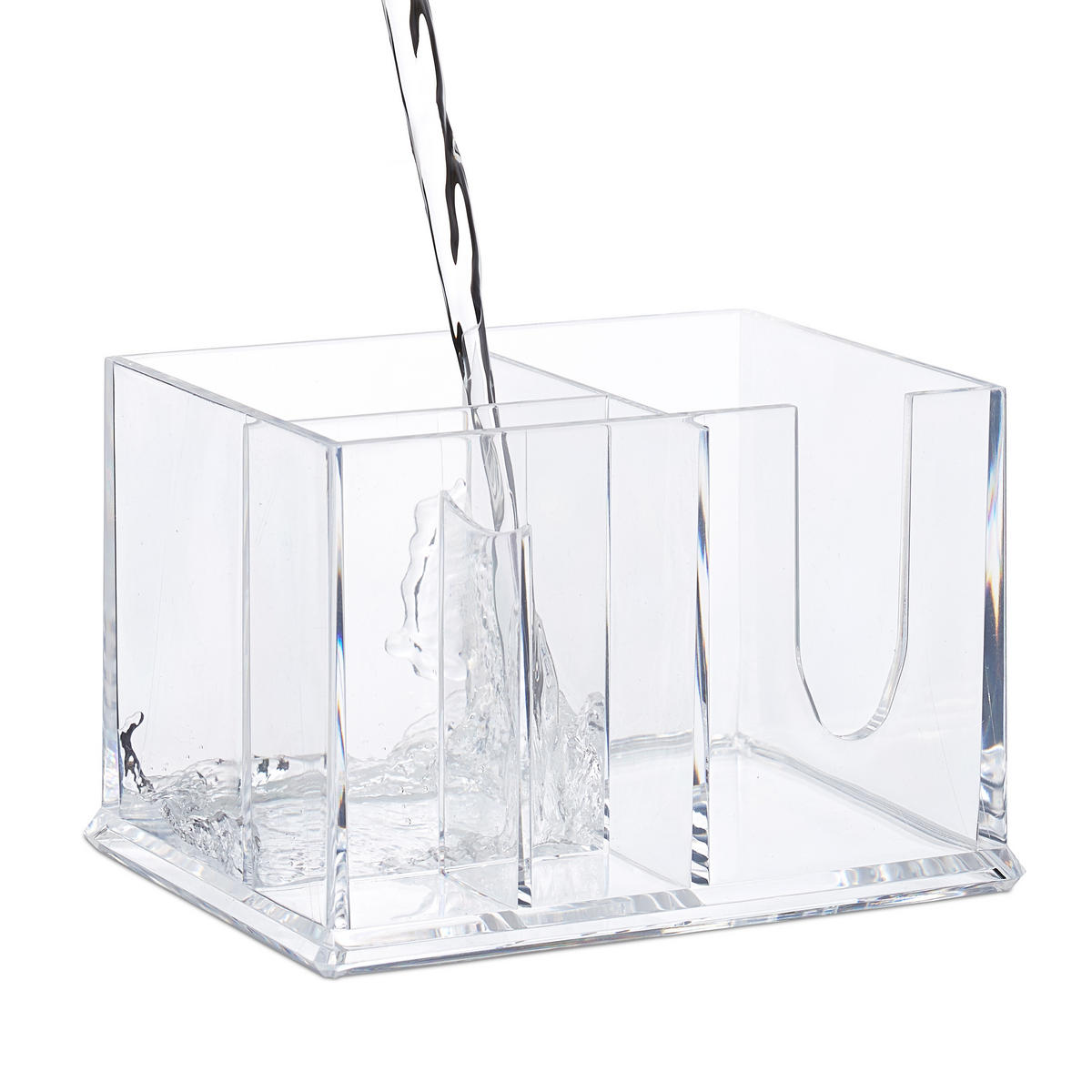 WATTESTÄBCHEN-AUFBEWAHRUNG - Transparent, Kunststoff (15/13/11cm) - Relaxdays