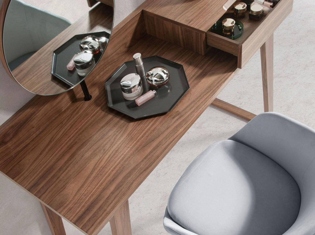 SCHMINKTISCH Schminktisch aus Nussbaumholz mit Spiegel 120/45/126 cm - Nussbaumfarben, Holz (120/126/45cm) - ANGEL CERDA