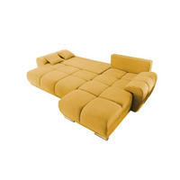 ECKSOFA beidseitig montierbar, Schlaffunktion mit Bettkasten - Chromfarben/Gelb, Textil (289/189cm) - ed exciting design