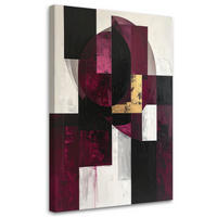 LEINWANDBILD 3D und geometrisch 80x120cm - Rot, Textil (80/120cm) - Feeby