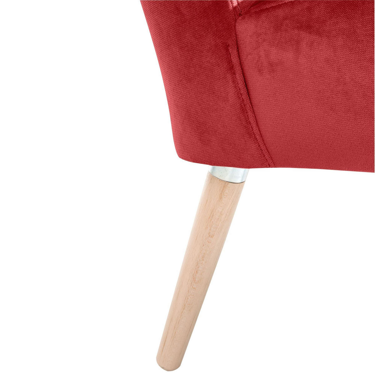 SESSEL Kassi Bezug Samtvelours Buche natur / ziegel - Rot, Kunststoff (69/80/68cm) - 58aufmkessel