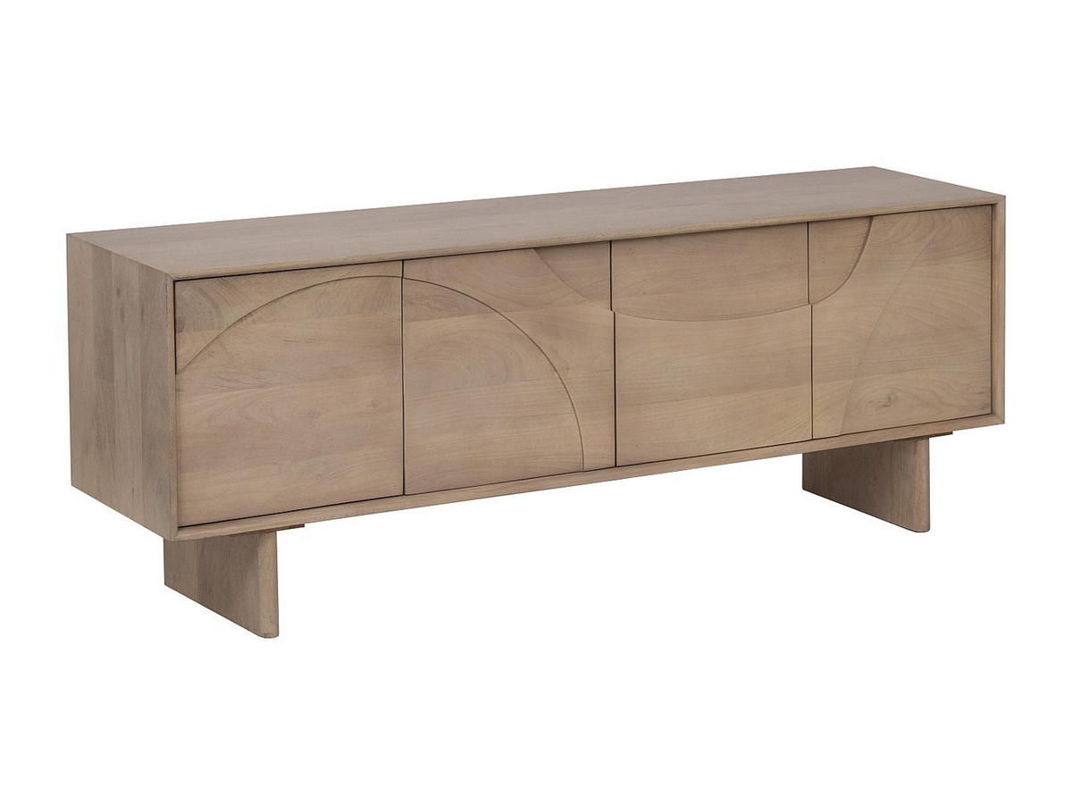 TV-BOARD - 160 cm x 40 cm - holz - naturfarben hell Berlama - Naturfarben, Holz (160/60/40cm) - Vente-Unique