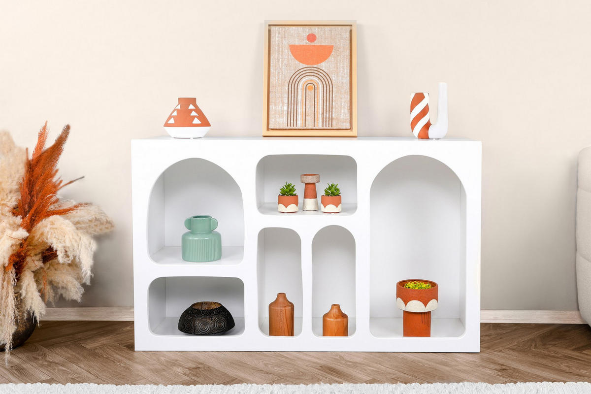 BUFFETSCHRANK liva weiss - Weiß, Holz (37/74/120cm) - Habitat Garten