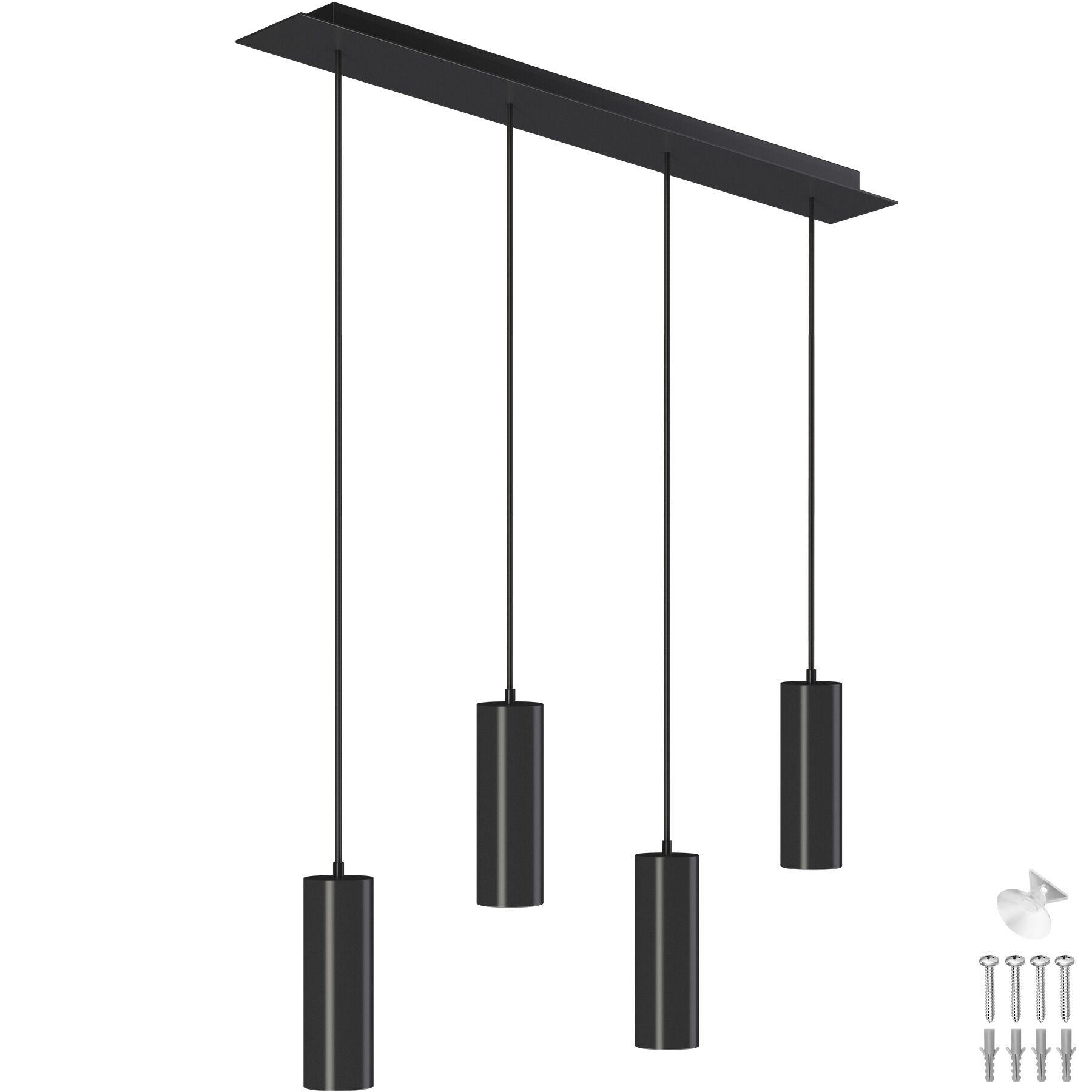 HÄNGELEUCHTE Lumea,75 x 9 x 146 cm ,schwarz - Schwarz, Metall (9/75/146cm) - tectake