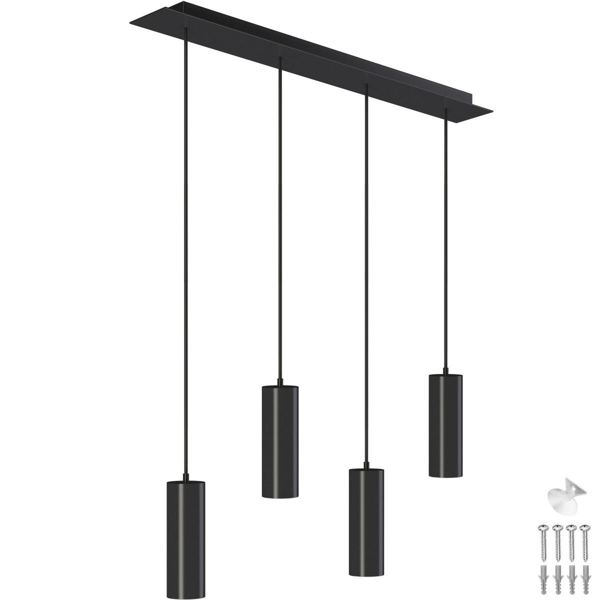 HÄNGELEUCHTE Lumea,75 x 9 x 146 cm ,schwarz - Schwarz, Metall (9/75/146cm) - tectake