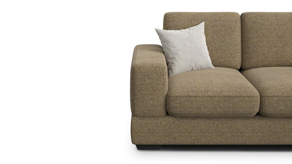 SOFA OTTO 2-Sitzer, taupe - Taupe/Schwarz, Holz/Textil (171/89/98cm) - Courtois Laville