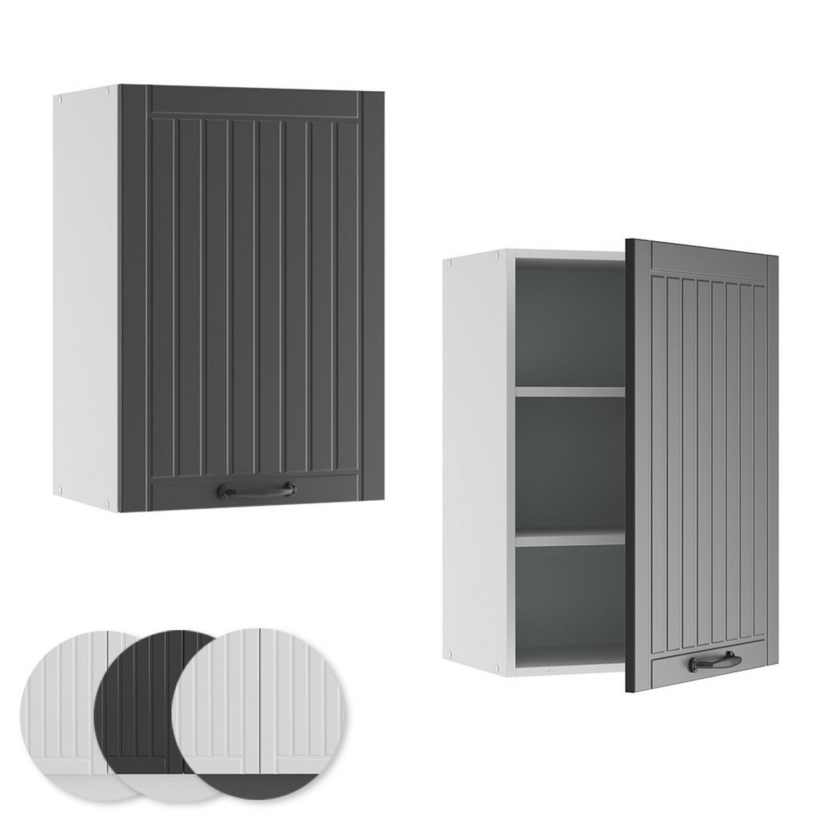 HÄNGESCHRANK Fame-Line Anthrazit Landhaus 50 cm - Anthrazit/Weiß, Holzwerkstoff (50/72/34.1cm) - Vicco