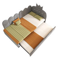 TAGESBETT 90x200cm mit Ausziehbett - Grau, Textil (90/200cm)