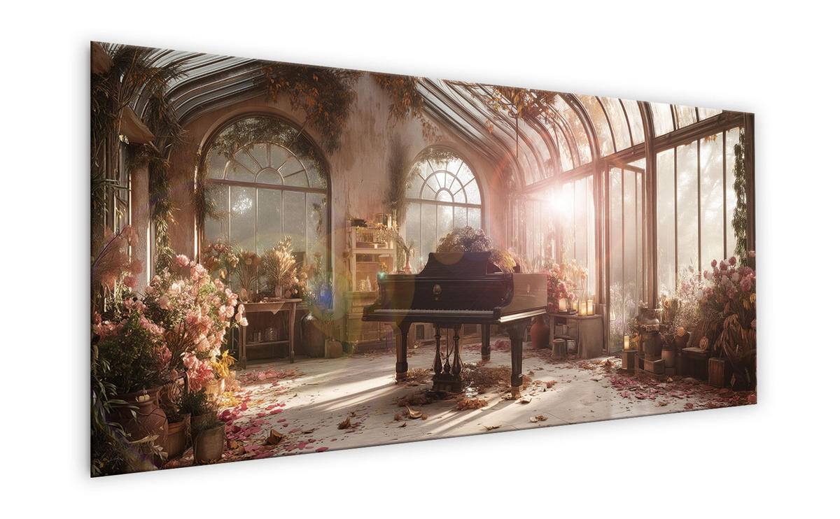 GLASBILD 125x50 cm Vintage beige - Beige, Glas (125/50cm) - artissimo