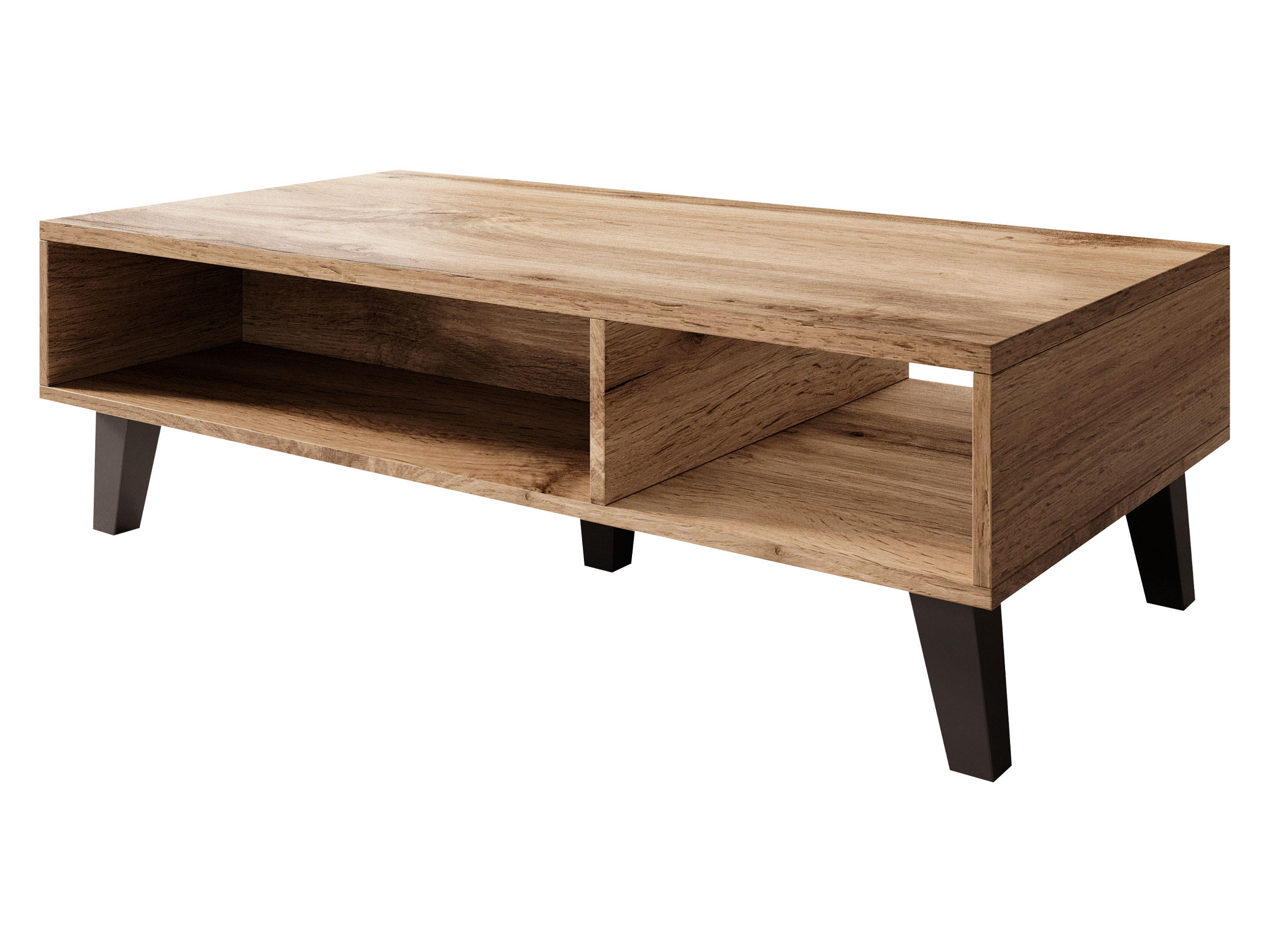 COUCHTISCH Nord - Eiche Wotan/Schwarz, Holzwerkstoff/Kunststoff (60/110/32cm) - MIRJAN24