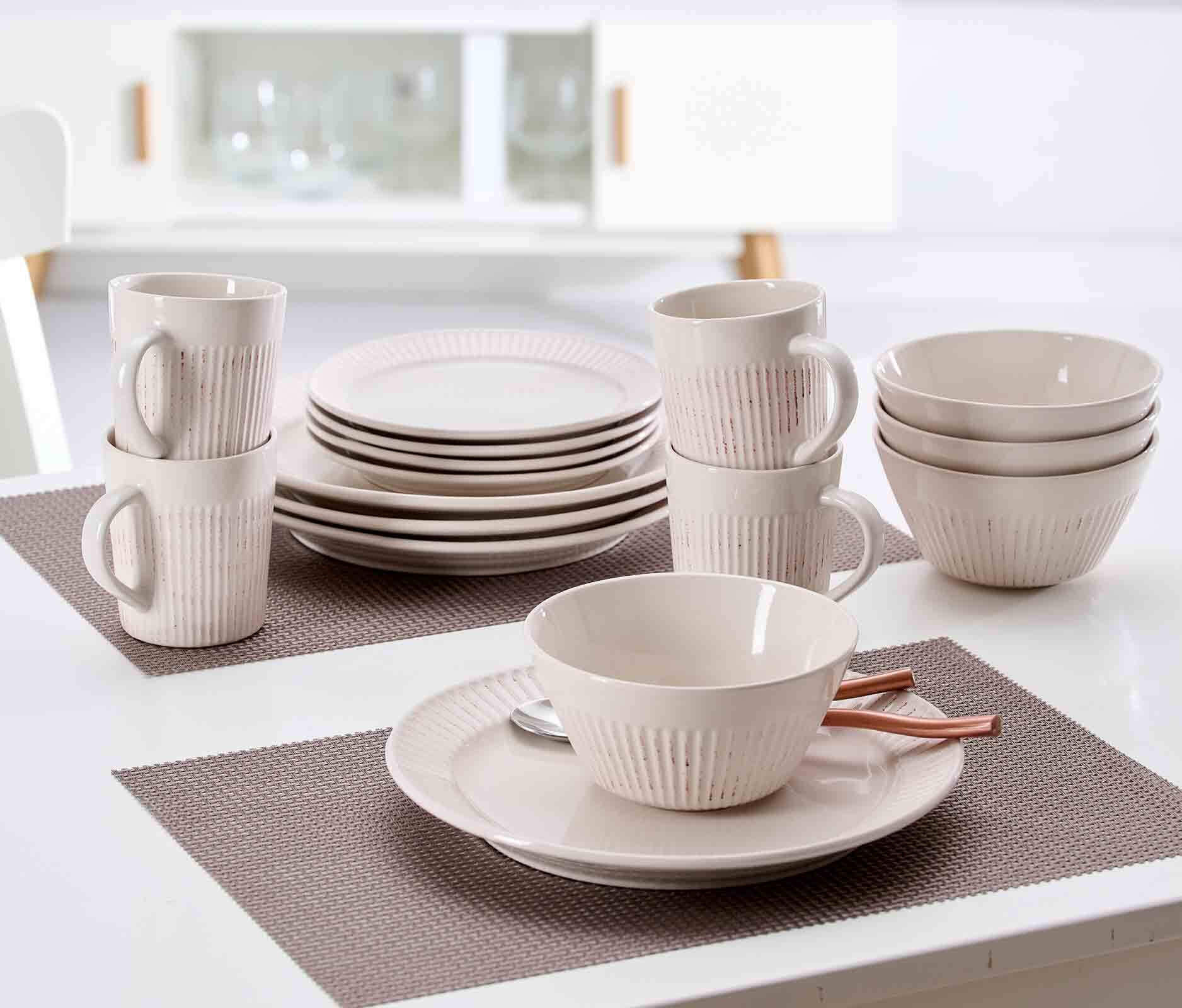 KOMBISERVICE Kreta beige 16er Set - Beige, Keramik (28.9/29.1/30.7cm) - Ritzenhoff Breker