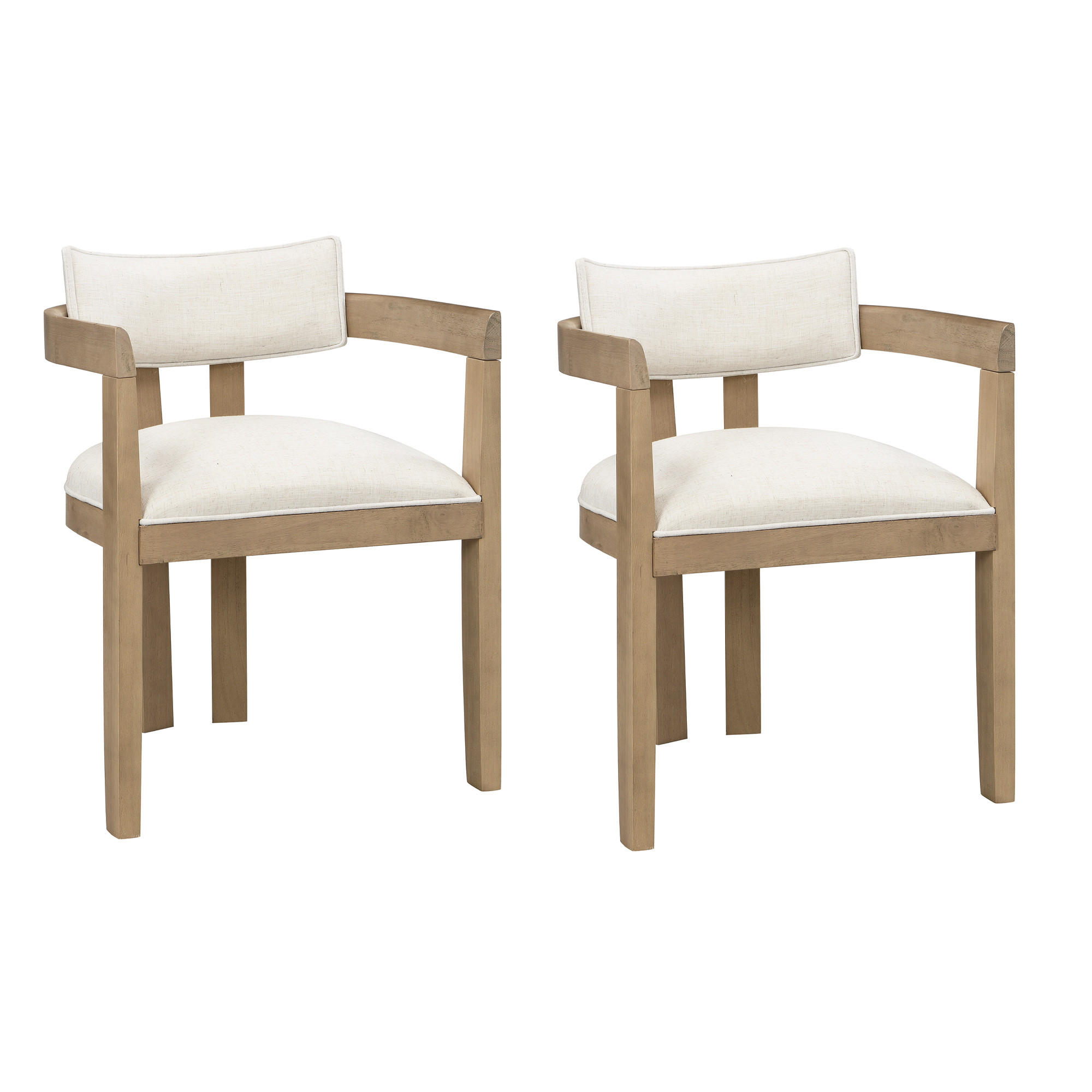 ESSZIMMERSTÜHLE 2er Holz Leinen modern Naturfarbe - Naturfarben, Naturmaterialien (60.5/78.5/57.5cm) - FLIEKS