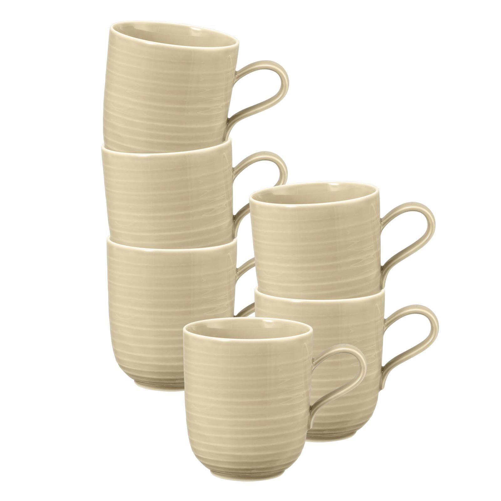 KAFFEEBECHER Terra Sandbeige 400 ml 6er Set - Beige, Keramik (0.4L) - Seltmann Weiden