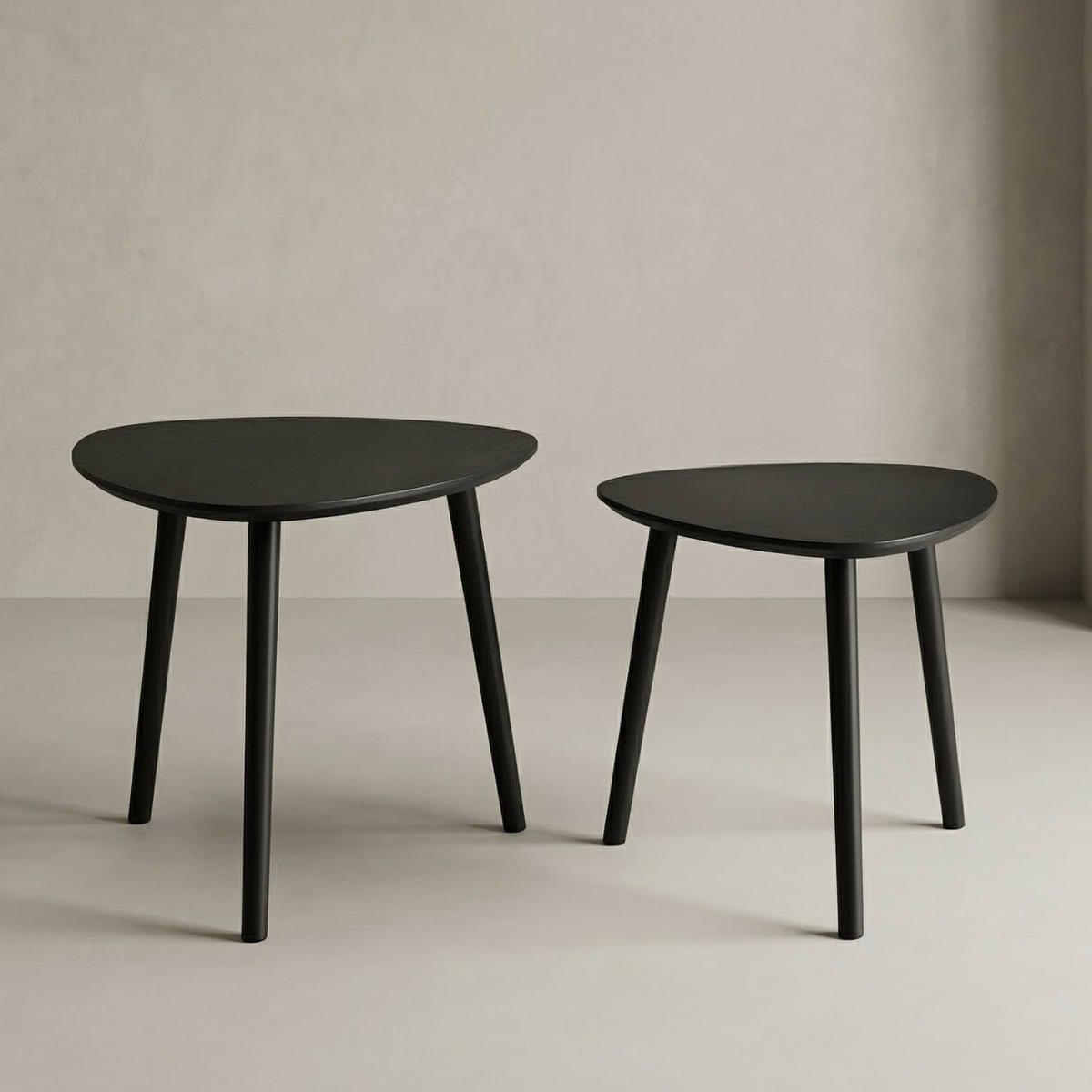 COUCHTISCH-SET Bini 2er-Set - Schwarz, Holzwerkstoff (45/45/44.5cm) - EDAXO