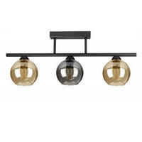 DECKENLEUCHTE - Schwarz/Honig, Glas/Metall (70/15/28cm) - kiki design